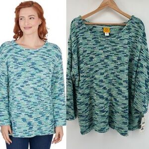 Petite Soft Textured Sweater Flowing Top Women's Size 2X NWT Spring Transition